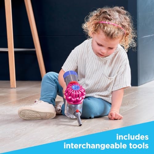 Casdon Dyson Cordless Vacuum Pink | Interactive & Officially Licensed Toy Dyson Vacuum For Children Aged 3+ | Realistic Role-Play Fun! - Image 5