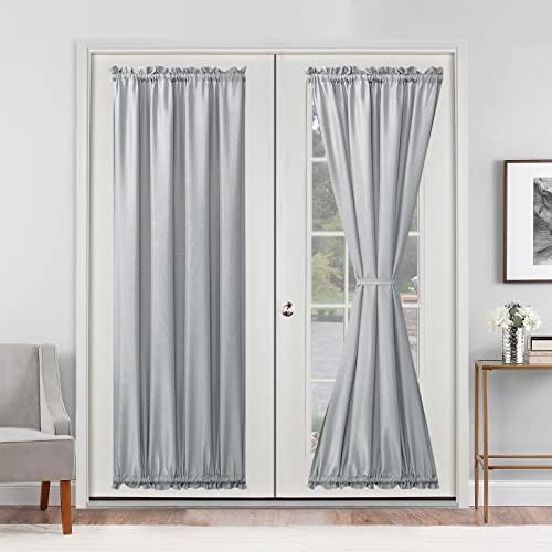 Hiasan French Door Curtains Privacy, Silver Grey, 24W x 72L, 1 Panel by Hiasan