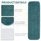 Replacement Mop Pads Fit for Rubbermaid Commercial 18" and 17" Mop - 10 Pack Wet & Dry Commercial Cleaning Reusable Refills Fit for Any Microfiber Flat System 18" and 17" - Green - Image 4