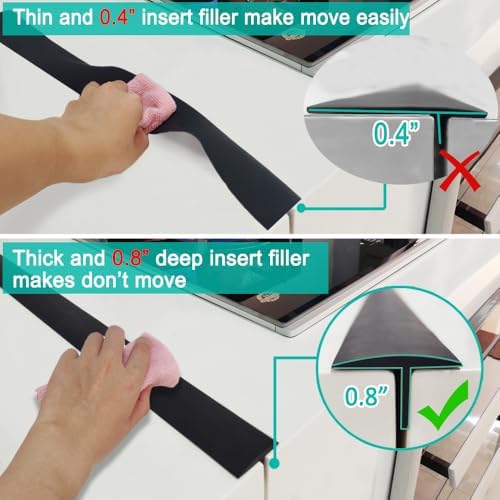 Stove Counter Gap Cover - 30 Inch Silicone Stove Gap Filler 2 Pack Black - Image 3
