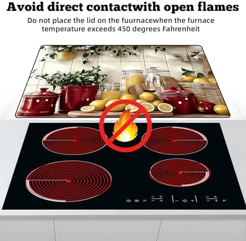 Stove Top Covers for Electric Stove: 30''×21'' Stove Mat Protective Cooktop Cover Expands Counter Area, Kitchen (Lemon) - Image 3