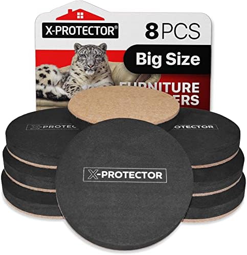 Felt Furniture Sliders Hardwood Floors X-PROTECTOR – 8 PCS 4 3/4 inch by X-Protector