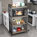 Bakers Rack with Power Outlet ，4-Tier Kitchen Baker's Rack,Microwave Cart by SIREDEEP