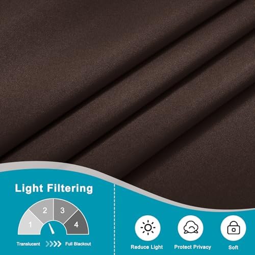 Hiasan French Door Curtains Privacy, Chocolate, 24W x 40L, 1 Panel - Image 5