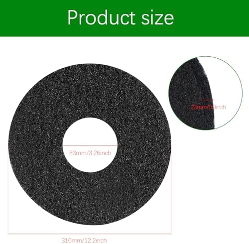 12" Scrubbing Disc for Oreck ORB550MC Orbiter Floor Machine,Commercial Black Floor Scrubber Pads 437.071 for Deep Clean Concrete,Dirt,Stains and Paint Splatte,Stripping Wax or Finish(2 Pack) - Image 3