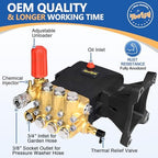 TOOLCY 1" Shaft Pressure Washer Pump 4300 PSI with Adjustment Unloader - Image 3
