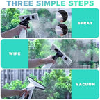 HAUSHOF Electric Window Vacuum Squeegee 11", 2000Pa Cordless Cleaner Set - Image 4