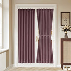 Vatge Privacy Blackout French Door Curtains - Front Door Curtains for Glass Door Window, 1 Panel, W36 x L72, Nostalgia Rose by Vatge