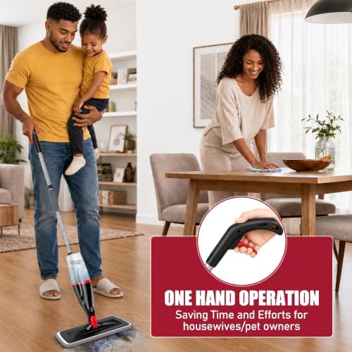Spray Mops for Floor Cleaning: Hardwood Floor Mop Wet Mop & 3 Washable Pads - Image 2