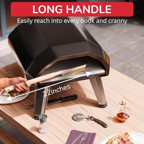 Senwosa 22” Pizza Oven Brush with Stone Scraper - Heat Resistant - Image 2
