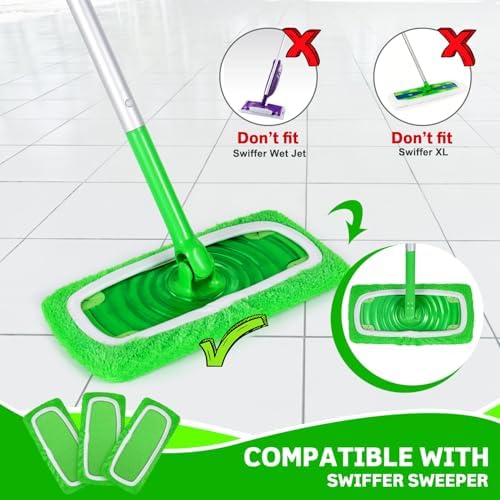 Reusable Microfiber Mop Pads for Swiffer Sweeper Mop, 6 Pack - Image 2