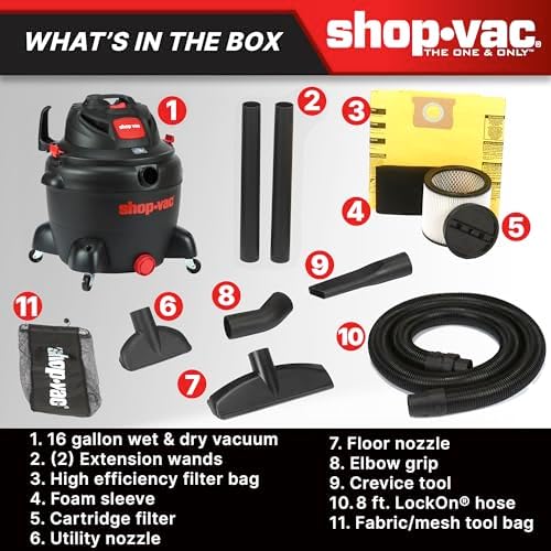 Shop-Vac 8252605 16 Gallon 6.5 Peak HP Wet/Dry Vac with Blower Function - Image 7