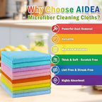 AIDEA Microfiber Cleaning Cloth, 50PK, Cleaning Rags, 11.5"×11.5" - Image 2