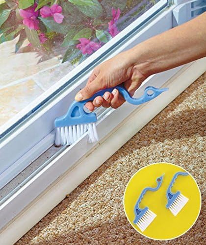 2pcs Hand-held Groove Gap Cleaning Tools Door Window Track Kitchen Cleaning Brushes (Sky Blue) - Image 2