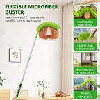 Ceiling Fan Cleaner Duster with 6 Ft/72'' Extension Pole High Ceiling Fan Blade Cleaning Tool Microfiber Duster Reusable Pads for Cleaning Ceiling Fan, Baseboard, Blind, Cobweb, Molding - Image 5