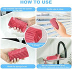 4 Pack Damp Clean Duster Sponge, Magic Sponge Eraser for Household Cleaning, Reusable Dusters Cleaning Supplies for Housekeeping, Dish, Blinds, Glass, Baseboards,Window Track Grooves and Faucets - Image 6