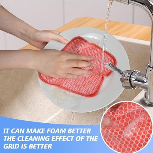 KinHwa Dish Cloths for Washing Dishes with Scrub Side, Microfiber Dish Rags - Image 2