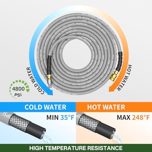 3/8’’ Pressure Washer Hose and Gun, 30’’ Extension Washer Wand - Image 3