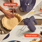 bella 3.5 Qt Hand & Stand Mixer, 2 in 1 Electric Mixer with Bowl, Plum - Image 3