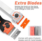 DEKEones Razor Blade Scraper, 2 PCS Razor Scraper Tool for Removing Label, Registration Sticker, Tint, Grease from Windshield, Appliance, Glass (Extra 20 Metal and 10 Plastic Blades) - Image 5