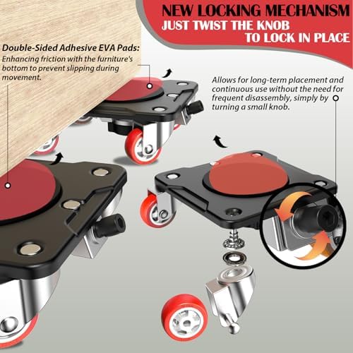 ONEON Heavy Duty Furniture Movers with Wheels & Lifter (5 SGL Wh Parked) - Image 4