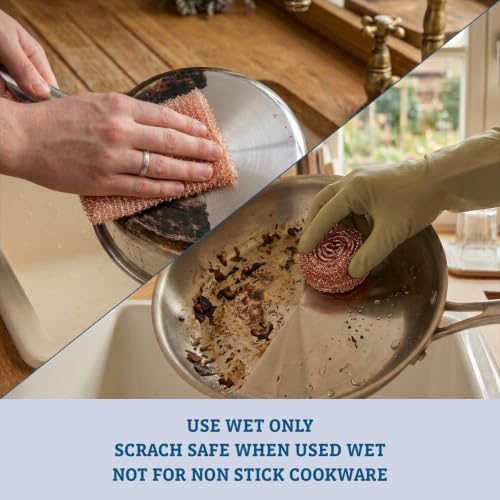 Redecker Copper Cleaning Bundle – Cloths and Scrubber Set for Pots, Pans, Sinks & Kitchen Surfaces – Non-Scratch Reusable Copper Cleaning Set, Made in Netherlands - Image 2
