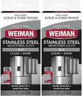 Weiman Microfiber Cloth for Stainless Steel, Safely Traps and Removes Dirt, Oil and Grime to Protect from Scratches 13.8" x 13.8" (Pack of 2) by Weiman