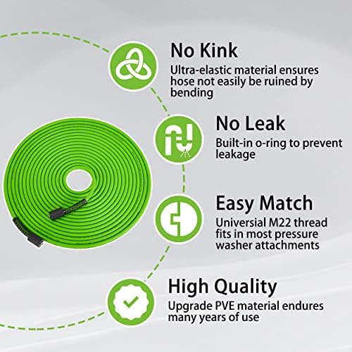 PWACCS Pressure Washer Hose 50 FT x 1/4", Power Washer Hose Kink Resistant - Image 3