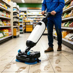 Commercial Floor Scrubber Machine, 17in Electric Buffer Polisher, by Unknown