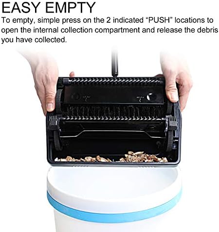 Yocada Carpet Sweeper Cleaner Manual Hand Push Non-Electric Black - Image 6