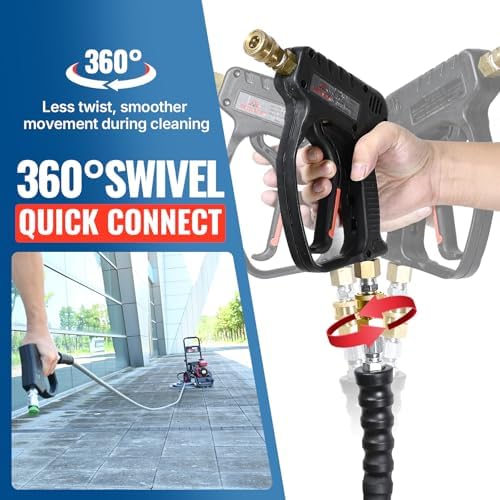 YAMATIC 3/8" Non-Marking Pressure Washer Hose 100 FT, Swivel Quick Connect - Image 6