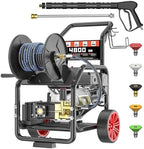 4800PSI Gas Pressure Washer with Hose Reel, One-Button Start by TechSweeppro