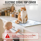 Stove Top Cover for Electric Stove,Glass Stove Top Cover, Heat Resistant Glass Cooktop Cover, Stovetop Protector, Kitchen Decor, Dish Drying Mats Cover for Ceramic Washer Top 28.5x20.5 inch - Image 3