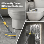 Shower Scrubber with Long Handle for Cleaning, 56" Extendable 3 in 1 Shower Cleaner Brush, Interchangeable Tub Scrub Brush Attachment for Cleaning Bathroom Bathtub Floor Wall - Image 2