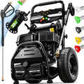 4200PSI Gas Pressure Washer 4.0GPM Gas Power Washer 212CC Gas Powered Washing Machine Commercial Pressure Washer with 32ft Hose Reel&5 Nozzles for Patio Garden Yard Vehicle,EPA/CARB/ETL (Dark Black) by Steupoek