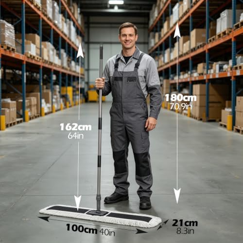 40" Commercial Dust Mop for Floor Cleaning, Heavy Duty Industrial Mop - Image 6