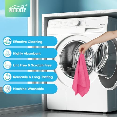 HOMEXCEL 24PK Microfiber Cleaning Cloth, Cleaning Rag for Home, 11.5x11.5in - Image 7