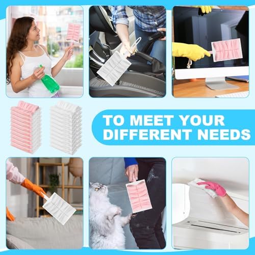 Mimorou 100 Pcs Disposable Dusters Refills Bulk for Cleaning (Pink Color) - Image 5