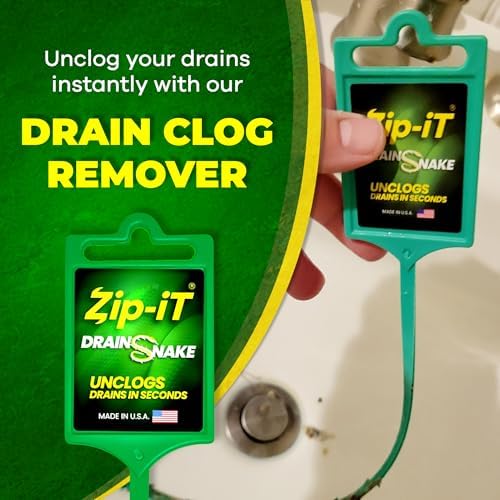 The original Zip-It Hair Clog Remover 25-inch Overall Length Drain Snake Cleaner (9-Pack), Unclog Your Sink, Shower, & Tub Drain In Seconds – Non-toxic, Made in the USA - Image 2