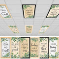 6Pcs Classroom Fluorescent Light Covers,2x4 FT Yellow Wood Grain Eucalyptus by Shemilly