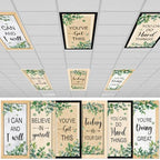 6Pcs Classroom Fluorescent Light Covers,2x4 FT Yellow Wood Grain Eucalyptus by Shemilly