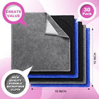 Tudomro 30 Pcs Magnetic Microfiber Cleaning Cloth, Black, Gray,Blue - Image 2