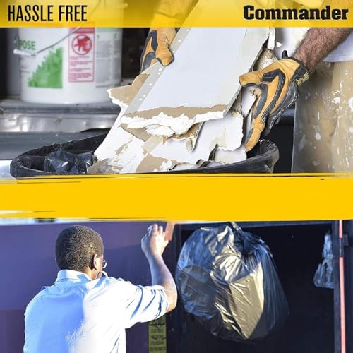 Commander 55 Gallon 3 MIL (eq) Heavy Duty Contractor Bags with Flap Ties - 36" x 56" with flaps - Pack of 10 - For Contractor, Industrial, & Outdoor - Image 5