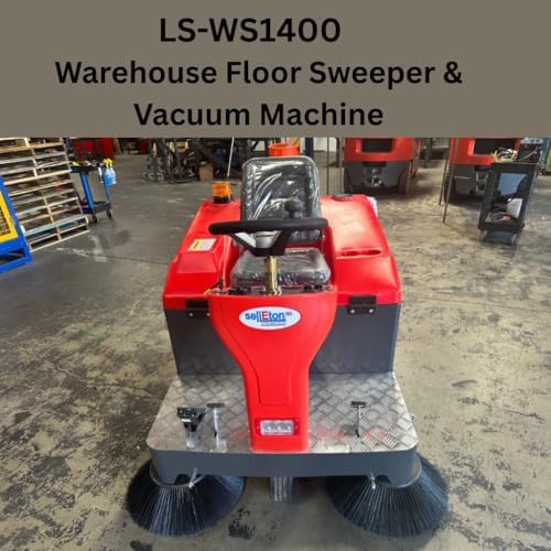 Liberty LS-WS1400 Industrial Floor Sweeper – Ride-On Electric Floor Sweeper with Ride On Vacuum Cleaner System & Superior Dust Filtration – 120L Capacity Commercial Floors Cleaner – Red - Image 3