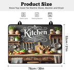 Multi-Design Stove Top Cover for Glass/Electric Stoves - 3-in-1 Heat-Resistant Protector Mat, Non-Slip Drying Rack 30"x21" (Cookware) - Image 2
