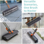 Floor Scrub Brush with Long Handle, 3 in 1 Scrape and Heavy-Duty Stiff Bristle Scrubber Brush for Cleaning Shower Bathroom, Patio, Pool, Garage, Kitchen, Wall and Deck (Gray, 2 Pack) - Image 4