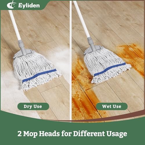 Eyliden Commercial Wet Mop with 2 Cotton Heads - Image 2