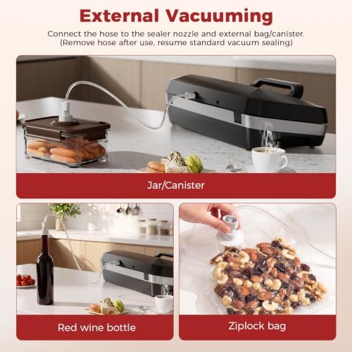 Vacuum Sealer Machine, 230W 95KPa Food Sealer Built-in Cutter & Bag Storage - Image 4