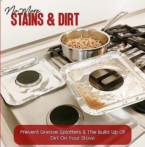 Aluminium Gas Stove Burner Covers (50 Pack) - Disposable Gas Stove Cover Liners, Heat-Resistant Gas Stove Top Covers for Gas Burners and Stove Covers for Gas Stove Top the Perfect Kitchen Accessories - Image 3