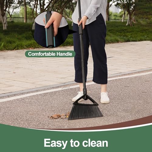 Eyliden Angle Broom with 57" Long Handle, Outdoor Indoor, Black - Image 6